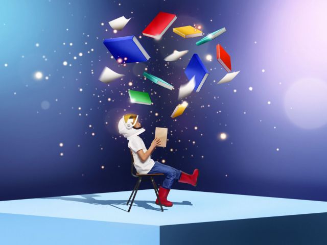 collage-about-childhood-with-kid-holding-book